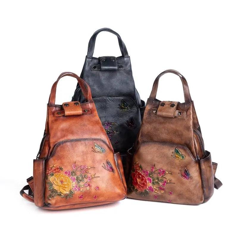 Rossie Viren Vintage Leather Backpack, Leather Rucksack, Womens Backpack, Gift for her-1