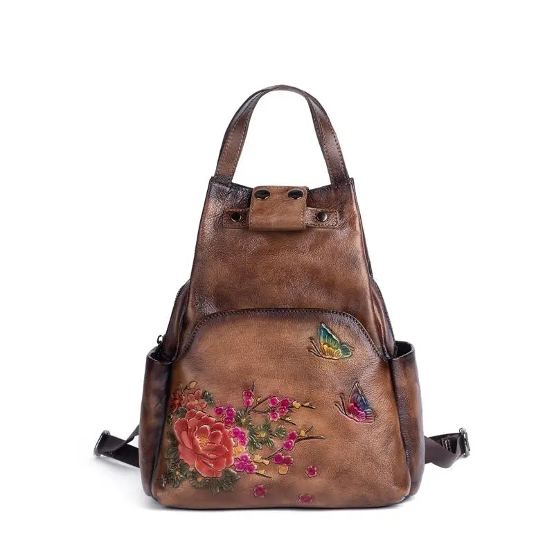 Rossie Viren Vintage Leather Backpack, Leather Rucksack, Womens Backpack, Gift for her-4