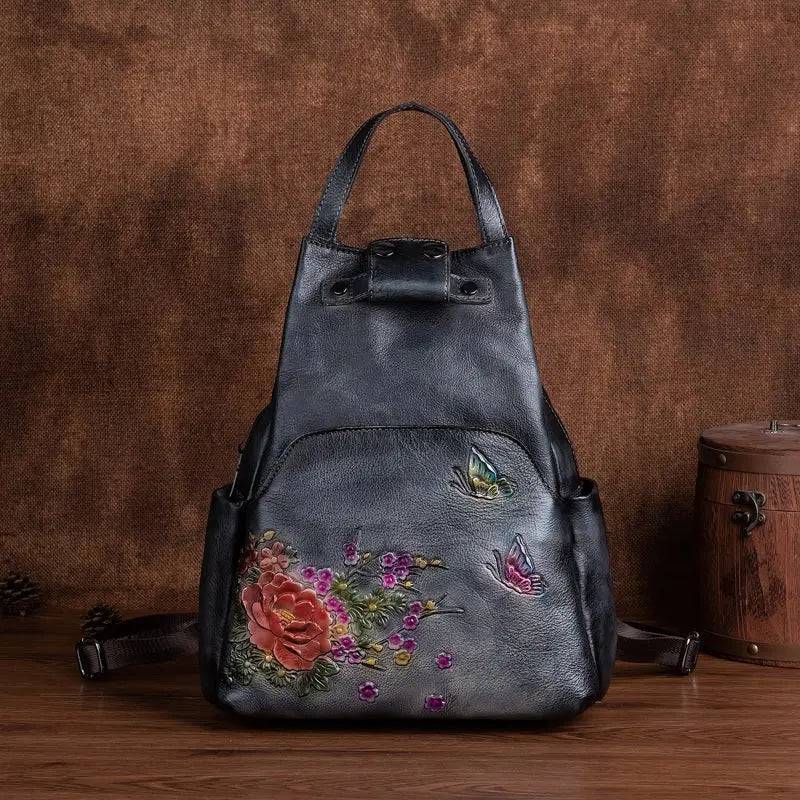 Rossie Viren Vintage Leather Backpack, Leather Rucksack, Womens Backpack, Gift for her-6