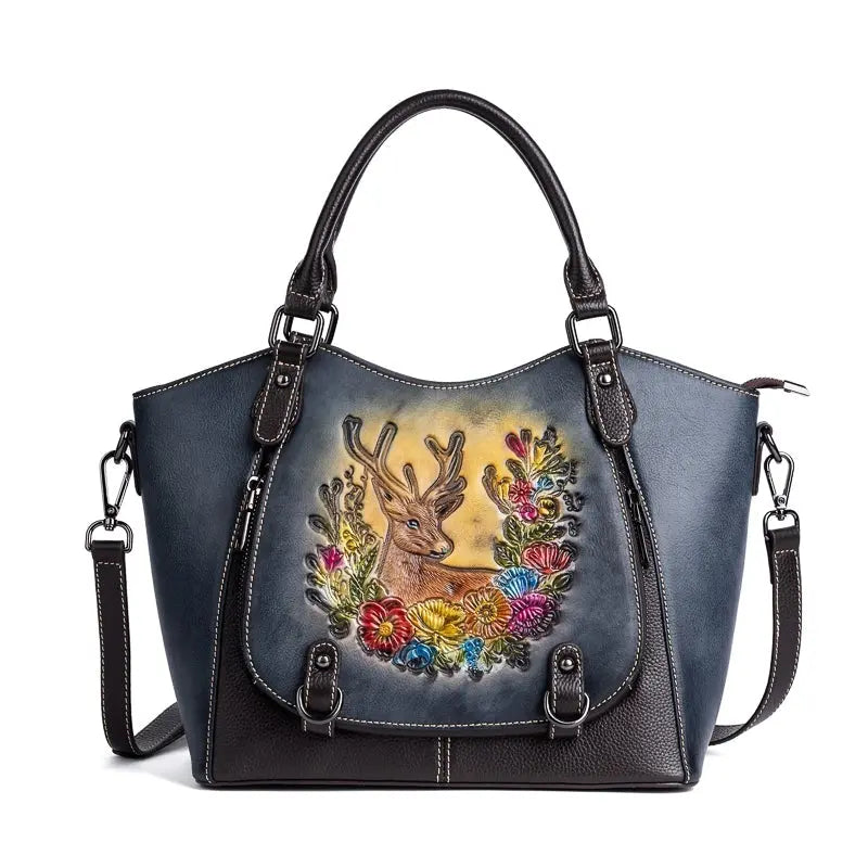 Rossie Viren Women’s Genuine Leather Handbag Shoulder Bags Work Tote Bag Top Handle Bag Ladies Purses Satchel-3