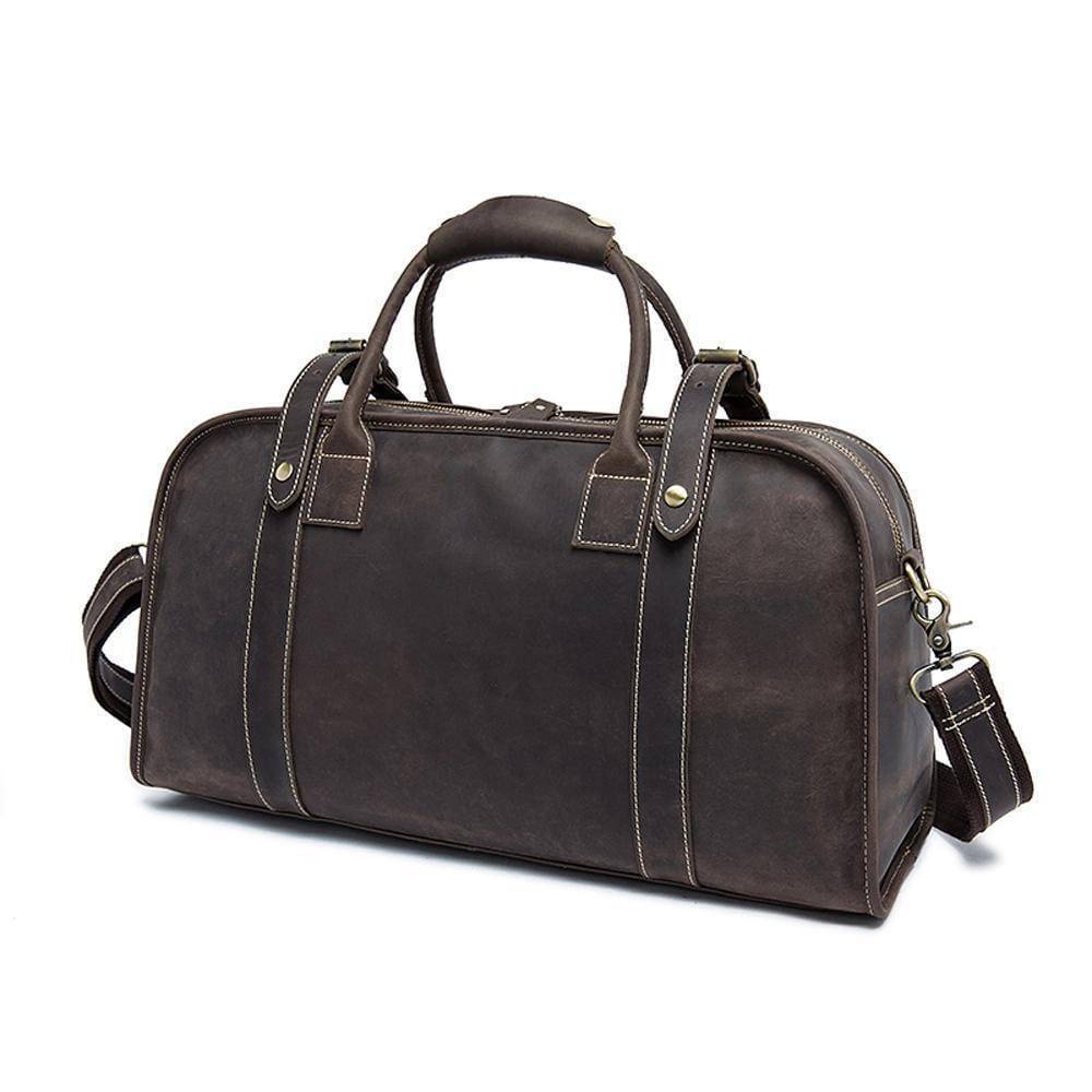 Rossie Viren Men's Large Capacity Leather Travel Bag-1