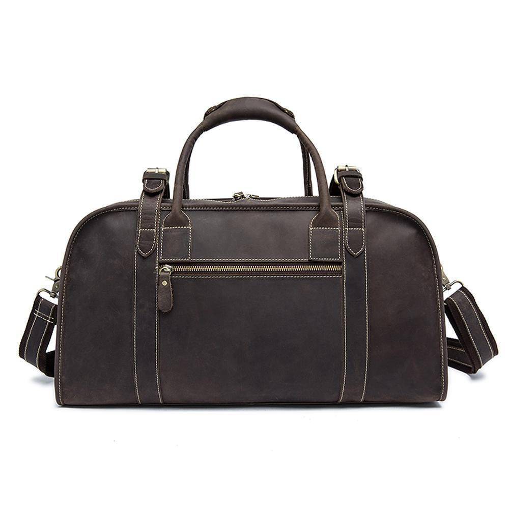 Rossie Viren Men's Large Capacity Leather Travel Bag-3