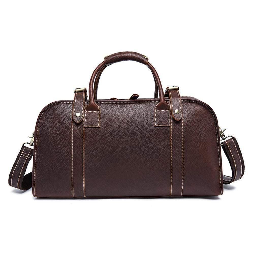 Rossie Viren Men's Large Capacity Leather Travel Bag-2