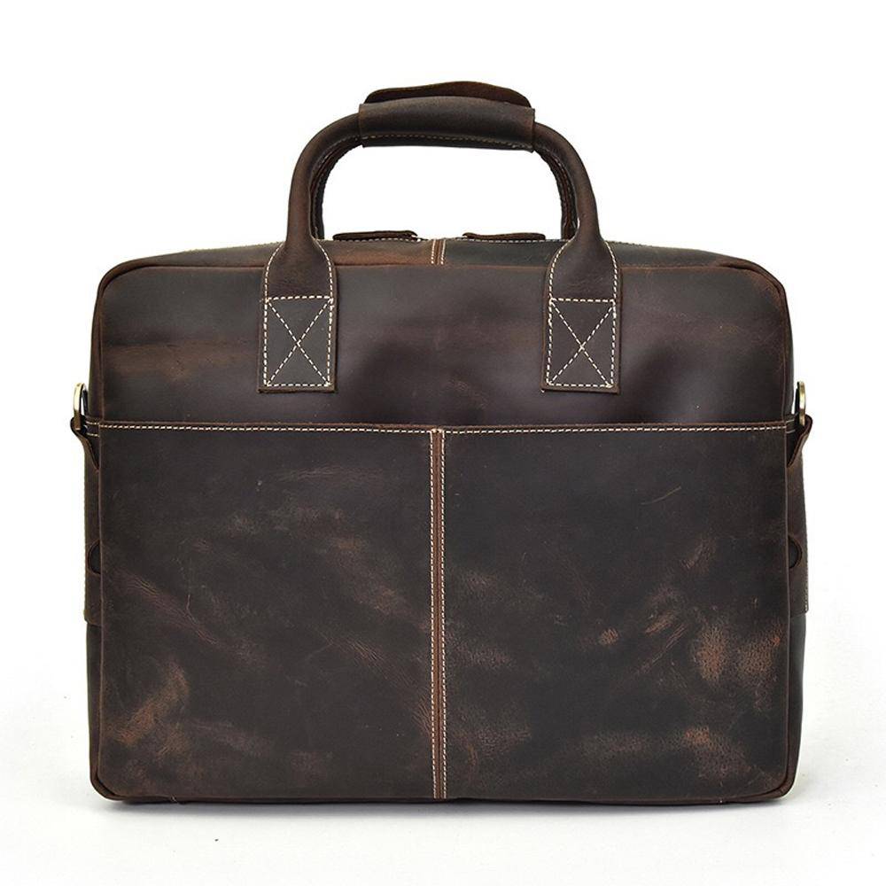 Rossie Viren Men's Large Vintage Brown Leather Briefcase / Leather Satchel / Leather Travel Bag /Leather Messenger Bag-4
