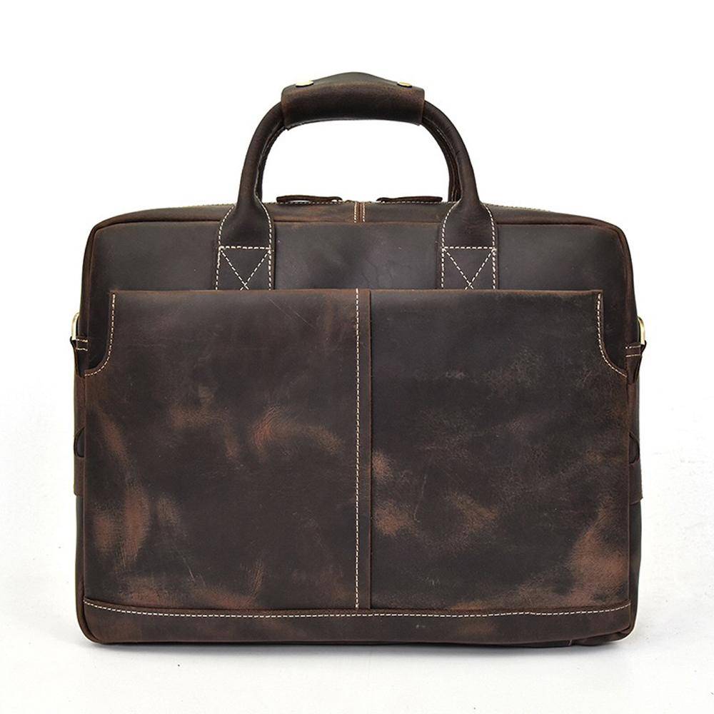 Rossie Viren Men's Large Vintage Brown Leather Briefcase / Leather Satchel / Leather Travel Bag /Leather Messenger Bag-3