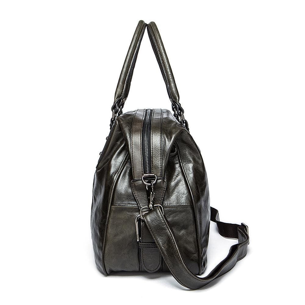Rossie Viren Vintage Leather Large Travel Carry-All - Unisex Weekender Duffel Shoulder Bag-4
