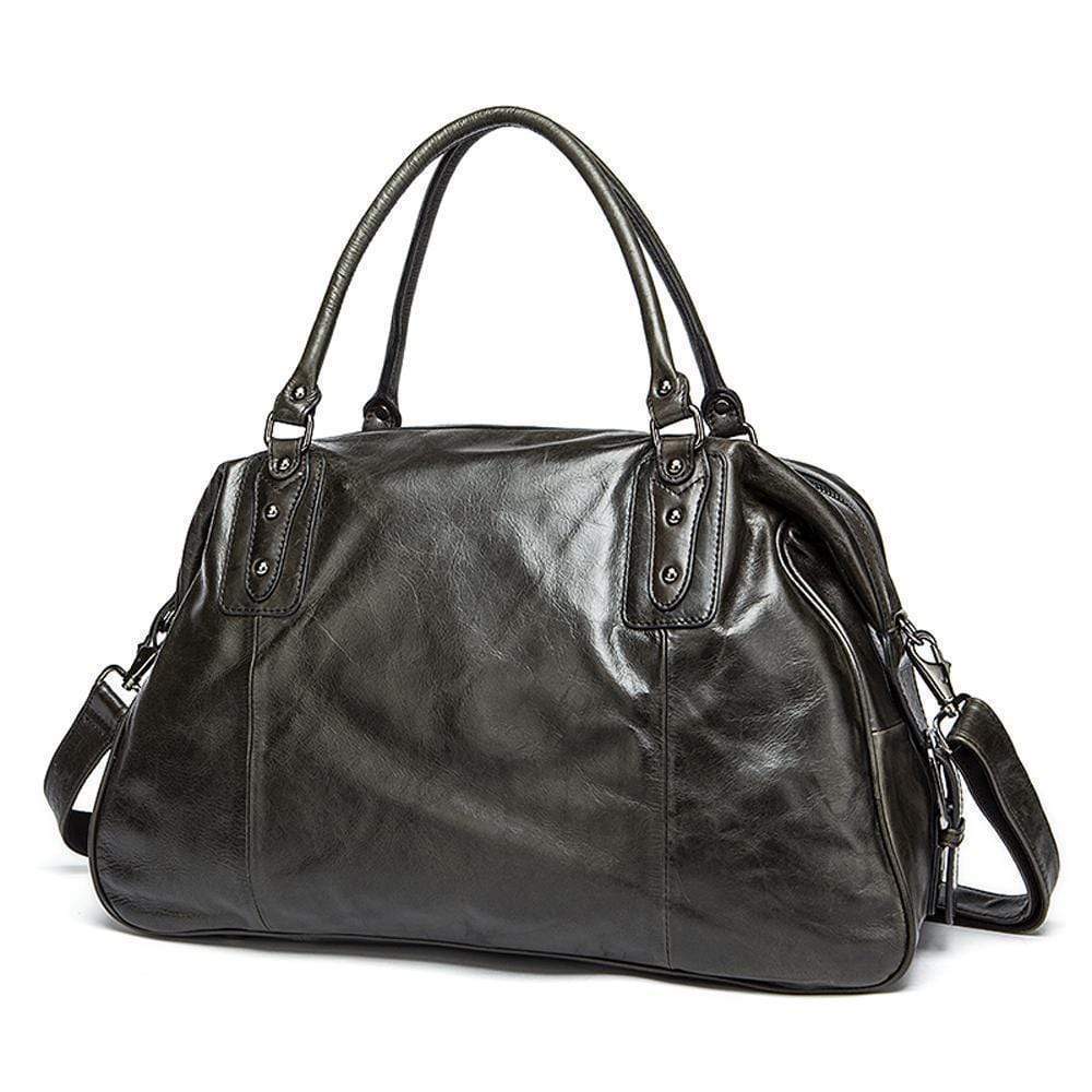 Rossie Viren Vintage Leather Large Travel Carry-All - Unisex Weekender Duffel Shoulder Bag-3