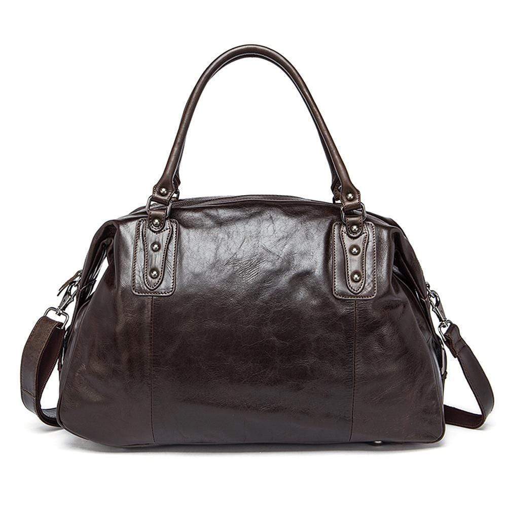 Rossie Viren Vintage Leather Large Travel Carry-All - Unisex Weekender Duffel Shoulder Bag-5