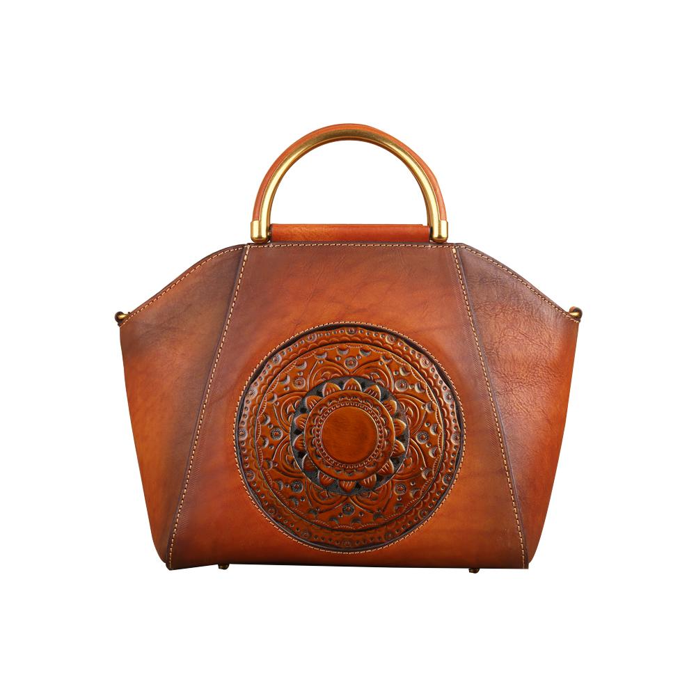 Women Vintage Leather Handbag Shoulder Purse Satchel Tote Crossbody Bag-6