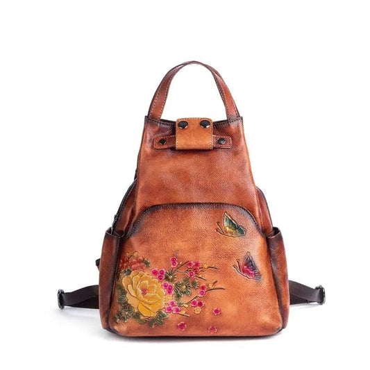 Rossie Viren Vintage Leather Backpack, Leather Rucksack, Womens Backpack, Gift for her-0