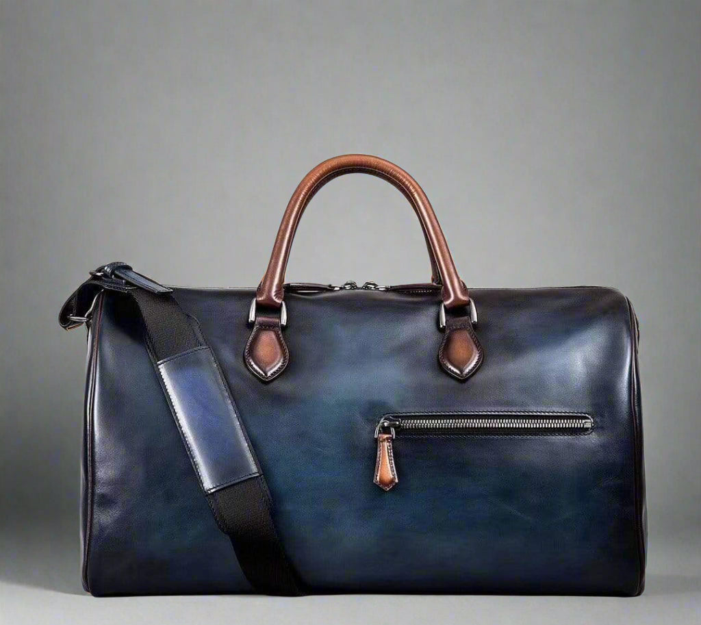 Vintage Leather Large Boston Duffle Bag, Leather Overnight Bag, Gym Bags,-0